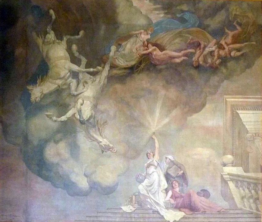 André Cluysenaar - Affresco sul soffitto della Stairway Hall. Su progetto del padre Alfred